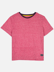 Pastel Red Crew Neck Casual T-Shirt