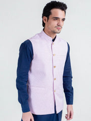 Pink & Black Dobby Structured Waistcoat