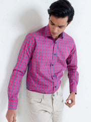 Pink & Blue Checkered Shirt