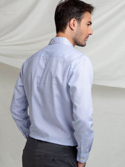 Pink & Blue Striped Button Down Shirt