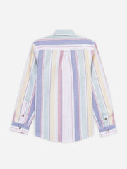 Pink Multicolor Striped Oxford Shirt - Junior