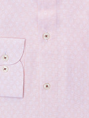 Pink Jacquard Structured Linen Shirt