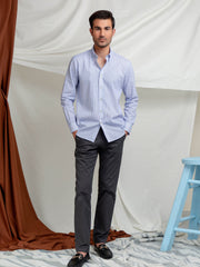 Pink & Blue Striped Button Down Shirt