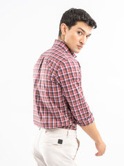 Pink & Brown Gingham Checkered Shirt