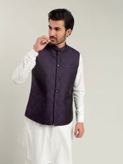 Purple Jacquard Waistcoat