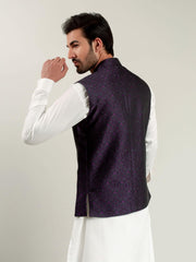 Purple Jacquard Waistcoat