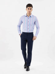Purple & Peach Striped Formal Shirt