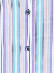 Purple & Peach Striped Formal Shirt