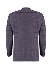 Purple Checkered Wool & Cashmere Blazer - Sartoria