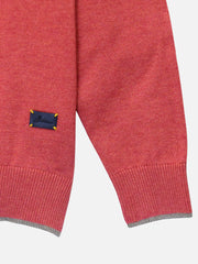 Red Casual V-Neck Sweater