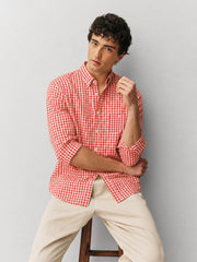 Red Bold Gingham Checkered Shirt