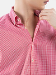 Red Gingham Button Down Shirt