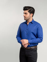 Royal Blue Dobby Structured Formal Shirt