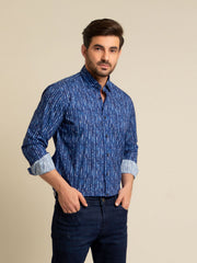 Royal Blue Printed Shirt
