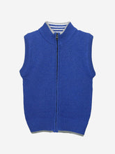 Royal Blue Sleeveless Casual Zipper