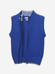 Royal Blue Sleeveless Casual Zipper