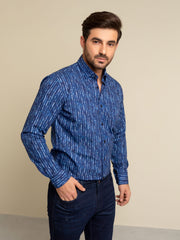 Royal Blue Printed Shirt
