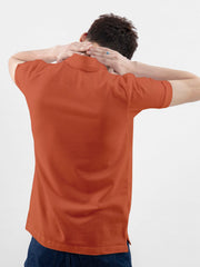Rust Orange 100% Cotton Basic Polo