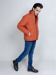 Rusty Orange Quilted Puffer Jacket