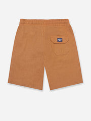 Rusty Orange Green Linen Casual Shorts - Junior