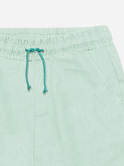 Sage Green Linen Casual Shorts - Junior