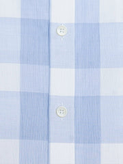 Sky Blue Checkered Light Weight Seersucked Shirt