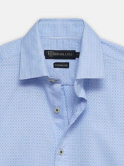 Sky Blue Jacquard Patterned Half Sleeve Shirt