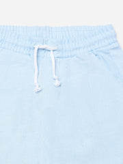Sky Blue Linen Casual Shorts - Junior