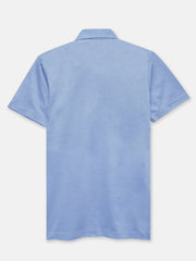 Sky Blue Mercerized Polo With Cutaway Collar