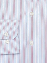 Sky Blue & Red Structured Formal Shirt - Luxe