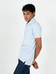 Sky Blue Basic Pique Polo Shirt