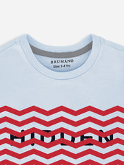 Sky Blue Graphic 'Hidden' Printed Casual Tee