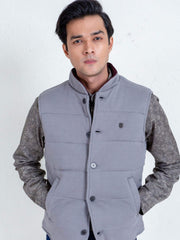 Slate Grey Knitted Sleeveless Vest