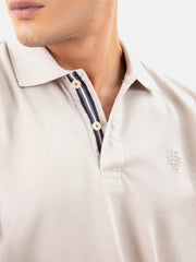 Stone Beige 100% Cotton Basic Polo
