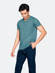 Teal Blue Light Weight V-Neck T-Shirt
