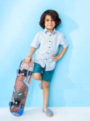 Turquoise Casual Short