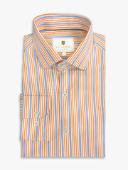 Orange & Purple Striped Formal Shirt - Luxe