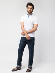 Slim-Fit White Pima Polo Shirt