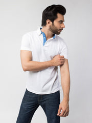 Slim-Fit White Pima Polo Shirt