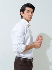 White Structured Button Down Shirt