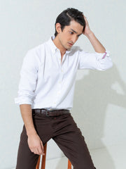 White Structured Button Down Shirt