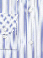 White & Blue Striped Button Down Formal Shirt - Luxe