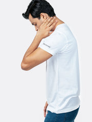 White Crew Neck T-Shirt With Pocket