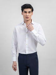 White Honeycombed Structured Shirt