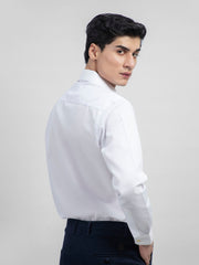 White Honeycombed Structured Shirt