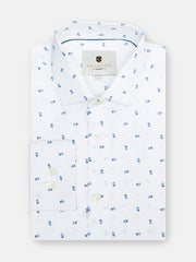 White Jacquard Patterned Printed Shirt - Exclusive