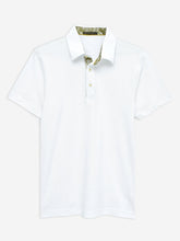 White Self Collar Polo With Contrasting Detailing