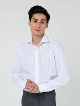 White Striped Structured Formal Shirt