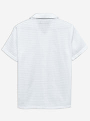 White Structured Cuban Collar Shirt