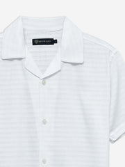 White Structured Cuban Collar Shirt